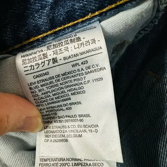 Levi’s Men's Blue Medium Wash Denim Straight Leg Jeans Size 42 Waist